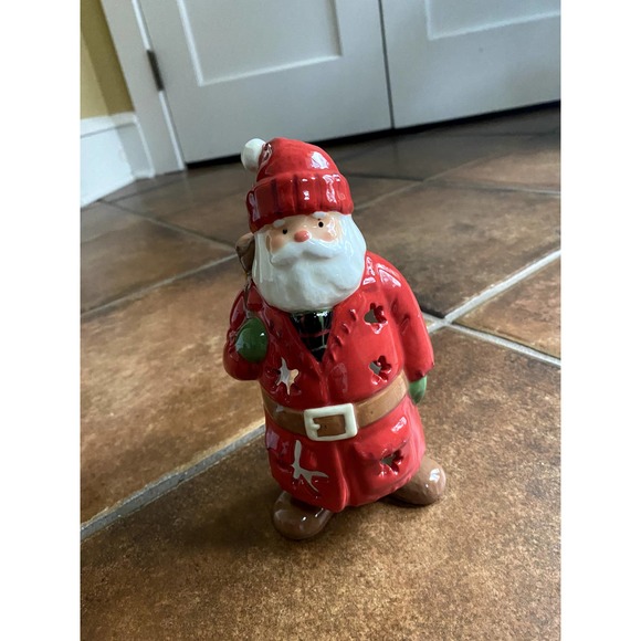 Red Santa Tea Light Holder - Picture 1 of 5